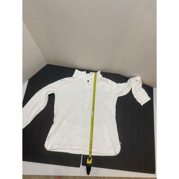 T by Talbots UPF 50+ Slub Terry 1/4 Snap Long Sleeve Pullover White Women’s Med - Picture 9 of 9